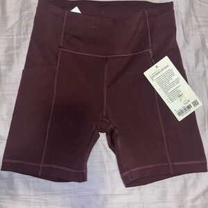 Lululemon Athletica Dark Red Athletic Shorts